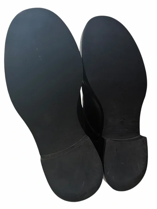 Louis Vuitton Black Leather Lace-Up Ankle Boots with Gold LV Emblem Size 38 - Picture 6 of 8